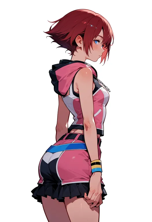 masterpiece, best quality, score_7, safe, kingdom hearts i, solo, simple background — by k3scat, made with ComfyUI
