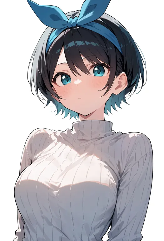 masterpiece, best quality, score_7, safe, sarashina ruka, solo, upper body, simple background — by k3scat, made with ComfyUI