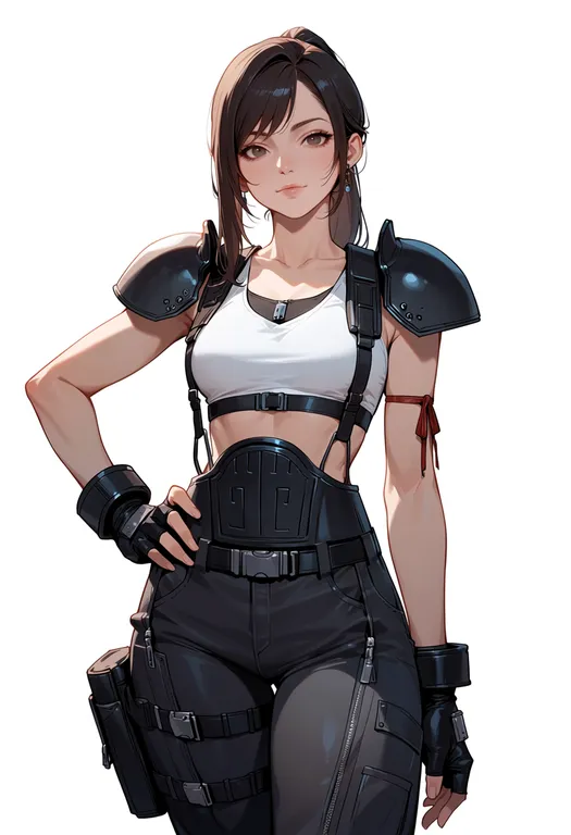 masterpiece, best quality, score_7, safe, crisis core: final fantasy vii, solo, simple background — by k3scat, made with ComfyUI