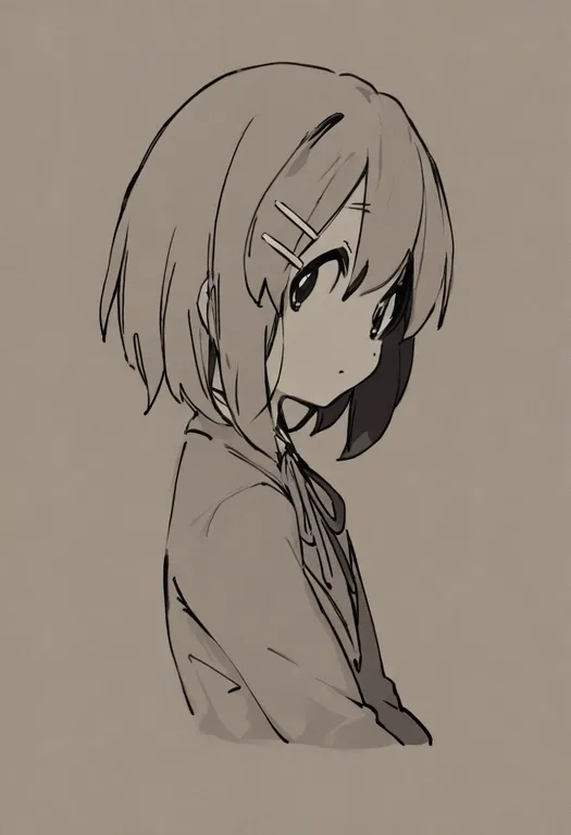 masterpiece, best quality, general, hirasawa yui, k-on!, solo, upper body, simple background — by k3scat, made with ComfyUI