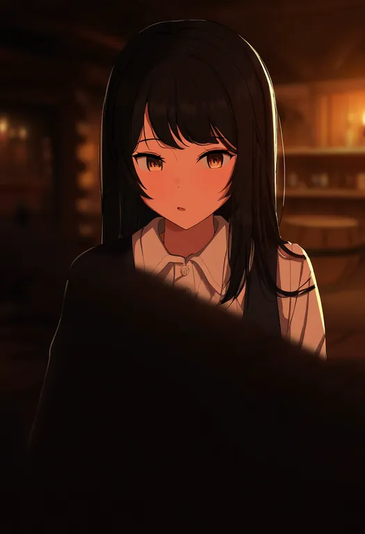 masterpiece, best quality, newest, absurdres, highres, safe, tavern, 1girl, solo, upper_body, simple_background — by k3scat, made with ComfyUI