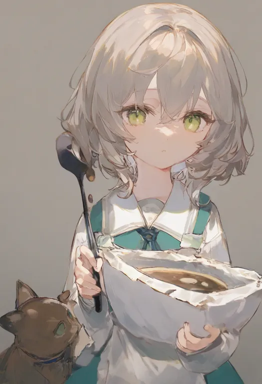 masterpiece, best quality, general, flour, 1girl, solo, upper body, simple background — by k3scat, made with ComfyUI