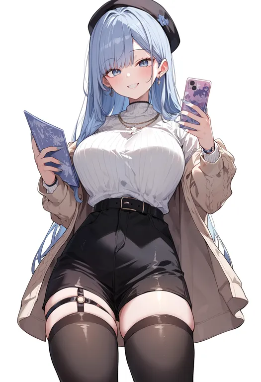 masterpiece, best quality, score_7, safe, official alternate costume, 1girl, solo, simple background — by k3scat, made with ComfyUI