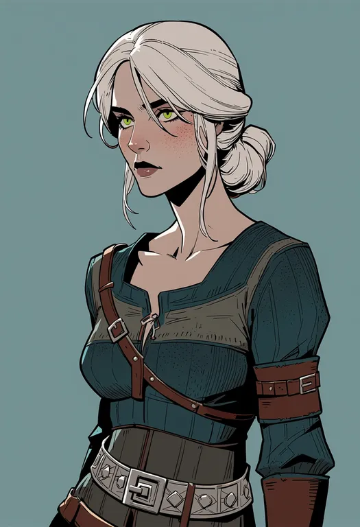 masterpiece, best quality, score_7, safe, the witcher 1, solo, simple background — by k3scat, made with ComfyUI