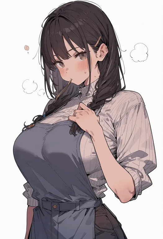 masterpiece, best quality, score_7, safe, youkan (food), 1girl, solo, upper body, simple background — by k3scat, made with ComfyUI