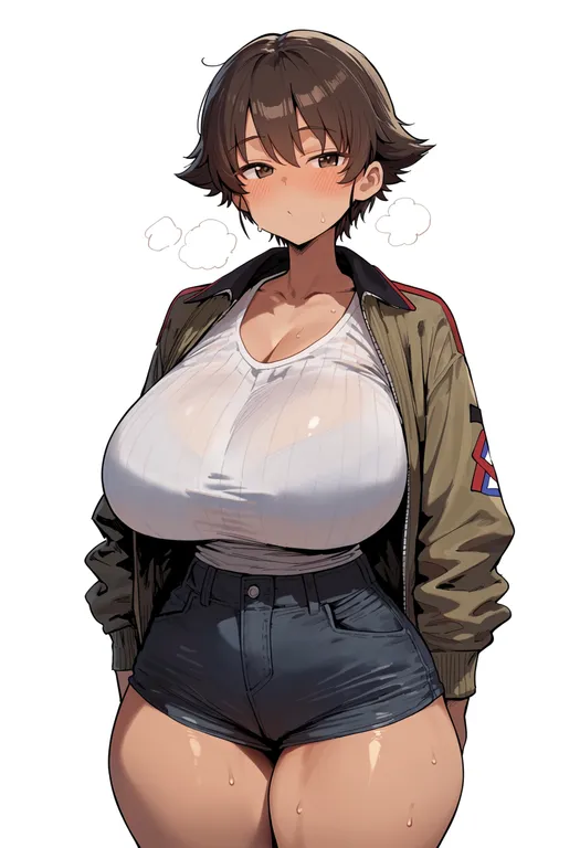 masterpiece, best quality, score_7, safe, girls und panzer saishuushou, solo, simple background — by k3scat, made with ComfyUI