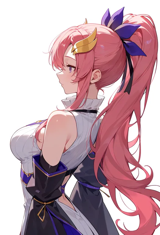 masterpiece, best quality, score_7, safe, lacus clyne, solo, upper body, simple background — by k3scat, made with ComfyUI