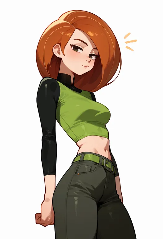masterpiece, best quality, score_7, safe, kim possible (series), solo, simple background — by k3scat, made with ComfyUI