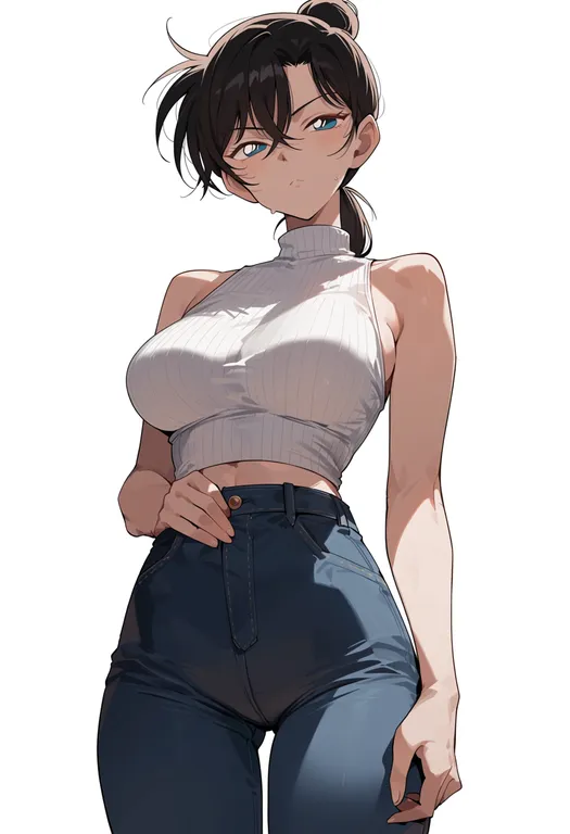 masterpiece, best quality, score_7, safe, meitantei conan, solo, simple background — by k3scat, made with ComfyUI