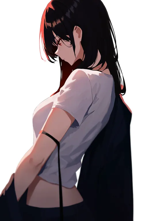 masterpiece, best quality, newest, absurdres, highres, safe, untied, 1girl, solo, simple_background — by k3scat, made with ComfyUI