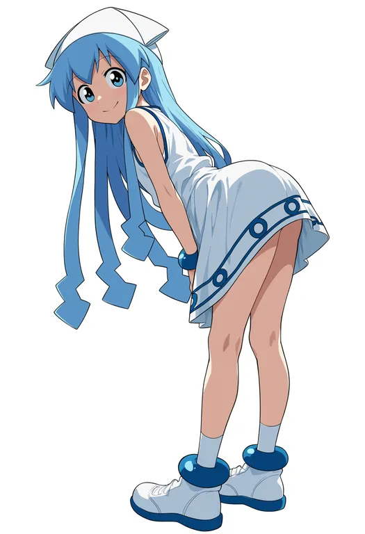 masterpiece, best quality, score_7, safe, shinryaku! ikamusume, solo, simple background — by k3scat, made with ComfyUI