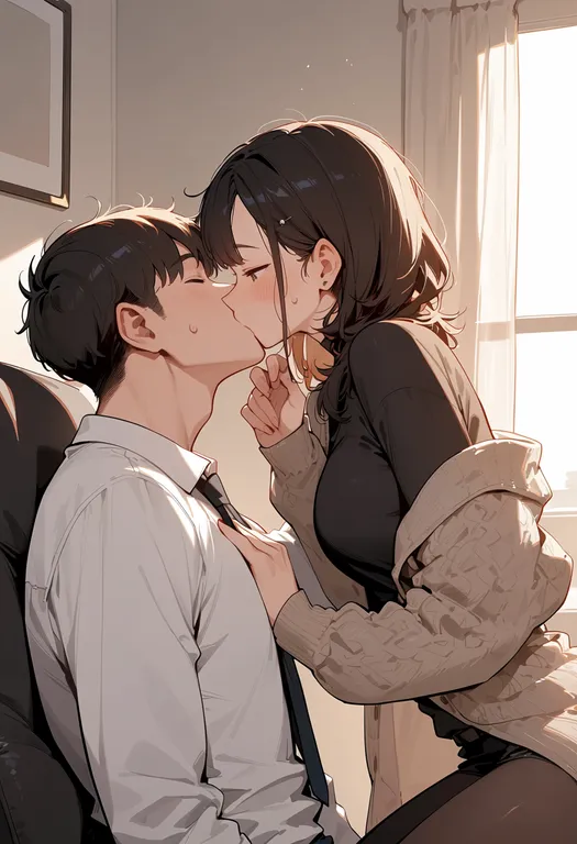 masterpiece, best quality, score_7, safe, husband and wife, 1boy, 1girl — by k3scat, made with ComfyUI