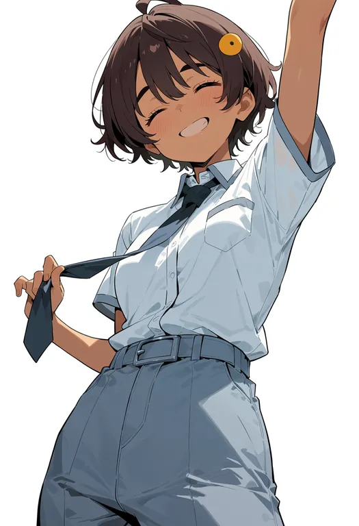 masterpiece, best quality, score_7, safe, make heroine ga oo sugiru!, solo, simple background — by k3scat, made with ComfyUI