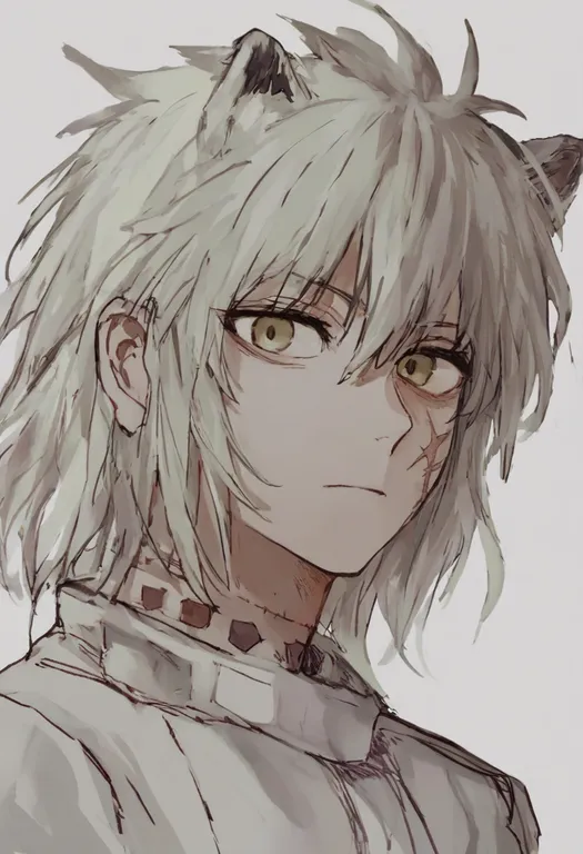 masterpiece, best quality, general, scar on face, 1girl, solo, simple background — by k3scat, made with ComfyUI