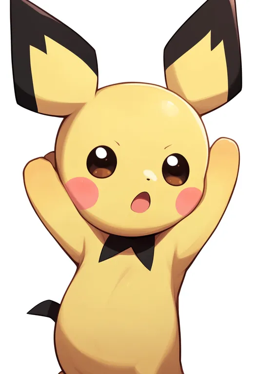 masterpiece, best quality, score_7, safe, pichu, solo, upper body, simple background — by k3scat, made with ComfyUI