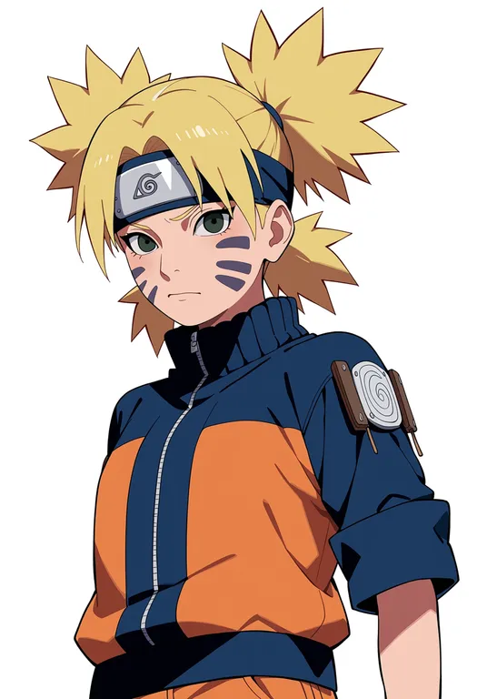 masterpiece, best quality, score_7, safe, temari (naruto), naruto, solo, upper body, simple background — by k3scat, made with ComfyUI