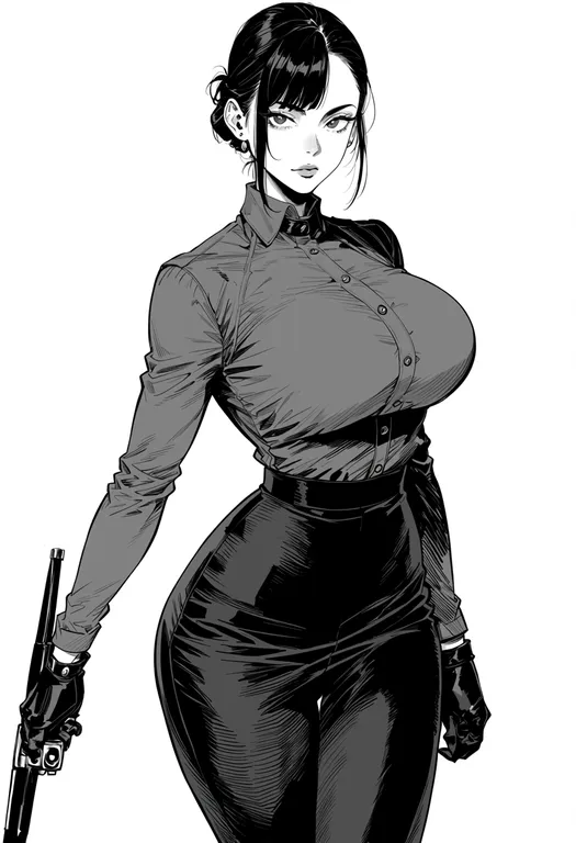 masterpiece, best quality, score_7, safe, inkwell, 1girl, solo, simple background — by k3scat, made with ComfyUI