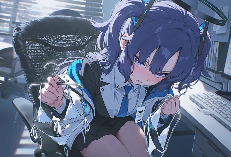 碧蓝档案-早濑优香-内衣苦恼 — by 💤💤💤, made with ComfyUI