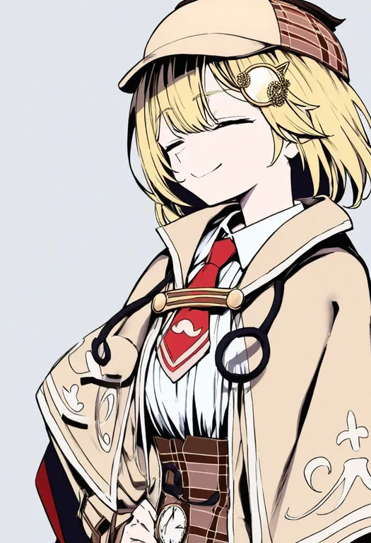 masterpiece, best quality, general, watson amelia, hololive english, solo, upper body, simple background — by k3scat, made with ComfyUI
