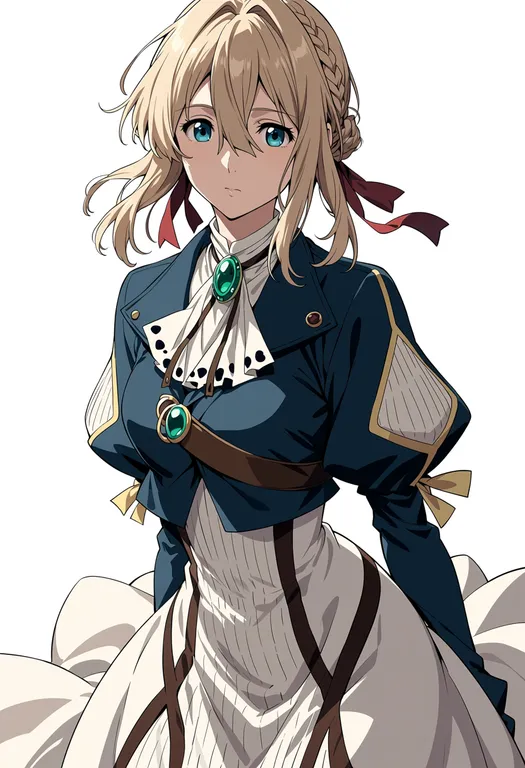 masterpiece, best quality, score_7, safe, violet evergarden (series), solo, simple background — by k3scat, made with ComfyUI