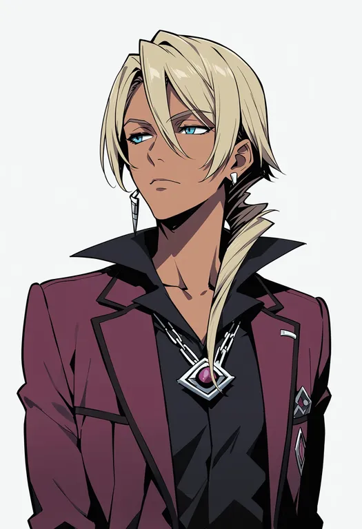 masterpiece, best quality, score_7, safe, klavier gavin, solo, upper body, simple background — by k3scat, made with ComfyUI