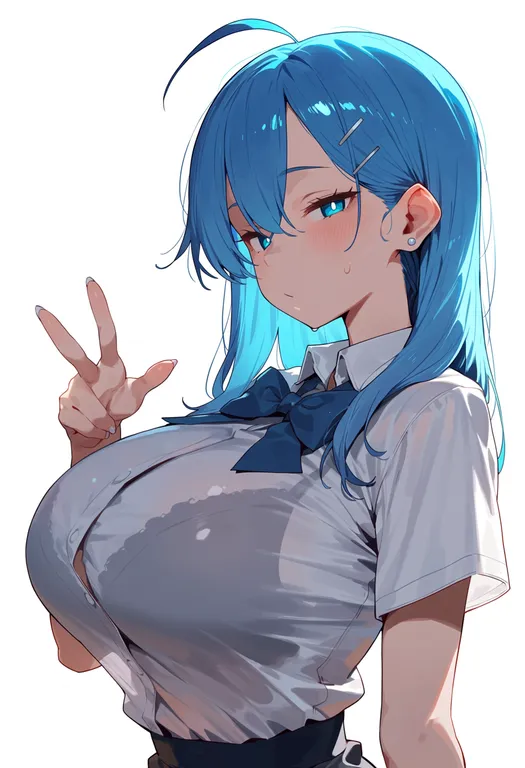 masterpiece, best quality, score_7, safe, vivio, solo, upper body, simple background — by k3scat, made with ComfyUI