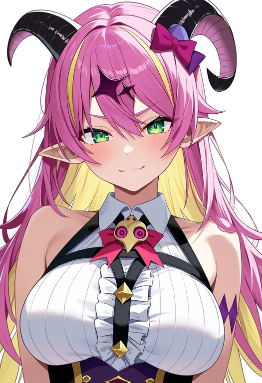 masterpiece, best quality, score_7, safe, mano aloe, solo, upper body, simple background — by k3scat, made with ComfyUI
