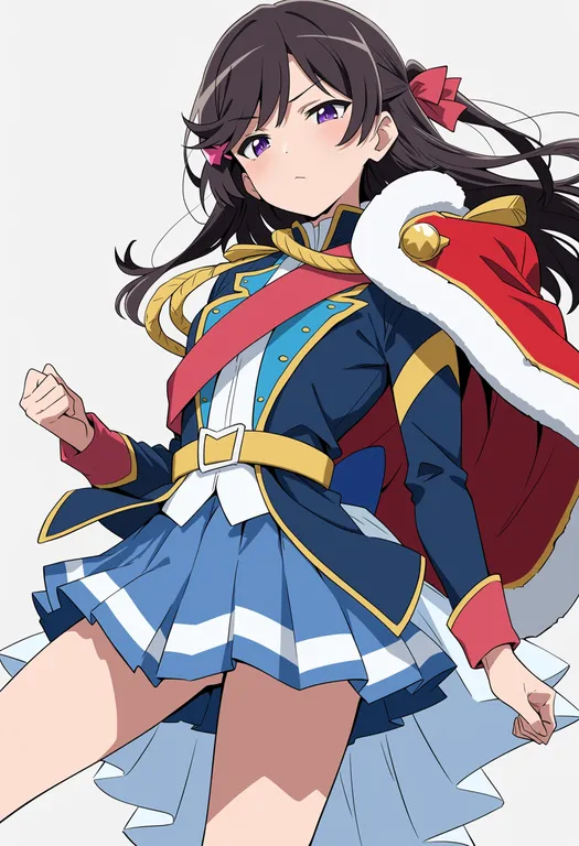 masterpiece, best quality, score_7, safe, shoujo kageki revue starlight, solo, simple background — by k3scat, made with ComfyUI
