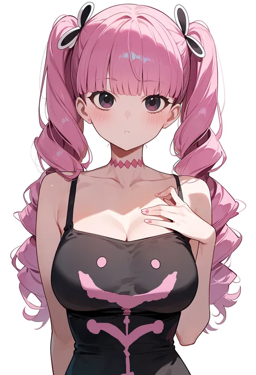 masterpiece, best quality, score_7, safe, perona, solo, upper body, simple background — by k3scat, made with ComfyUI