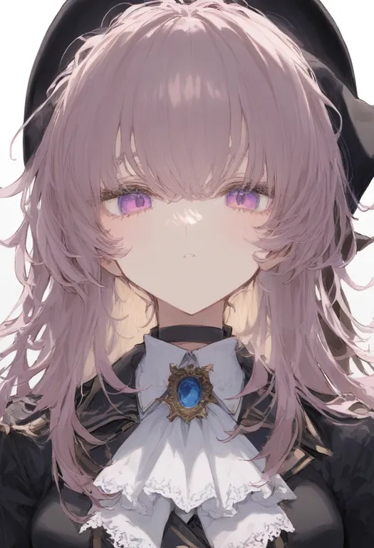 masterpiece, best quality, general, white ascot, 1girl, solo, upper body, simple background — by k3scat, made with ComfyUI
