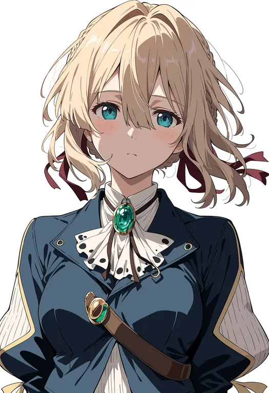 masterpiece, best quality, score_7, safe, violet evergarden, solo, upper body, simple background — by k3scat, made with ComfyUI
