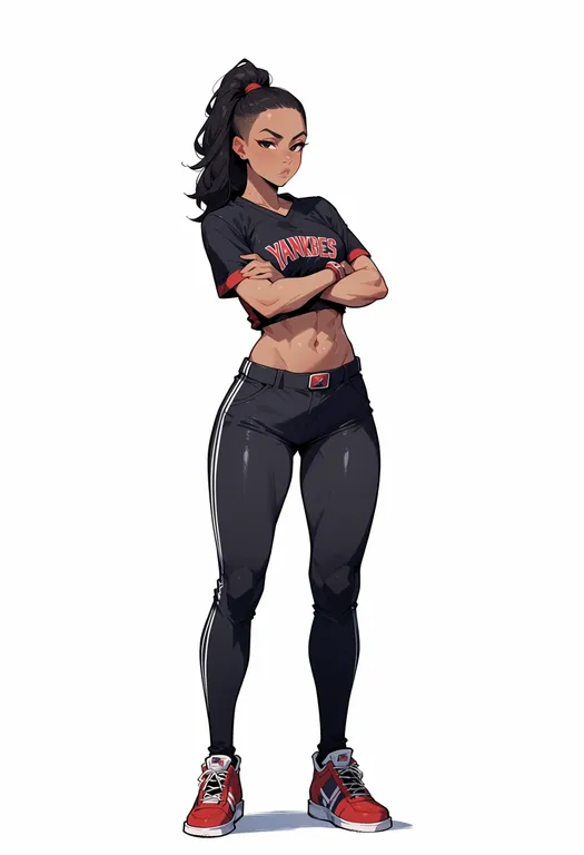 masterpiece, best quality, score_7, safe, new york yankees, solo, full body, simple background — by k3scat, made with ComfyUI