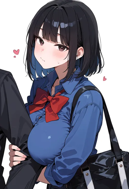 masterpiece, best quality, score_7, safe, arm hug, 1girl — by k3scat, made with ComfyUI