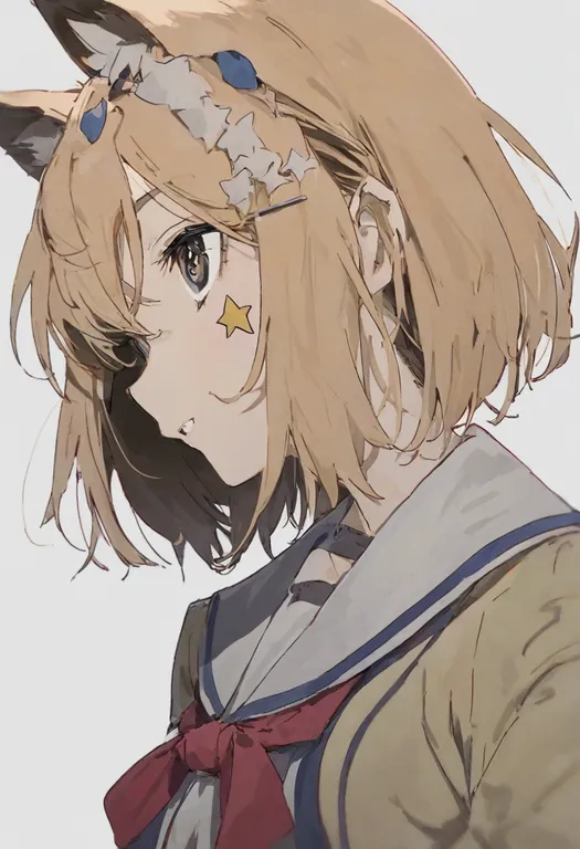 masterpiece, best quality, general, star sticker, 1girl, solo, simple background — by k3scat, made with ComfyUI