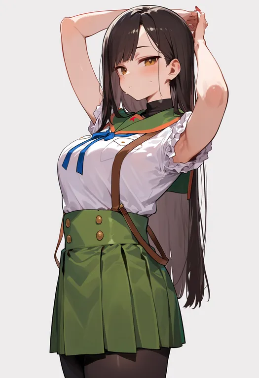 masterpiece, best quality, score_7, safe, gakkou gurashi!, solo, simple background — by k3scat, made with ComfyUI
