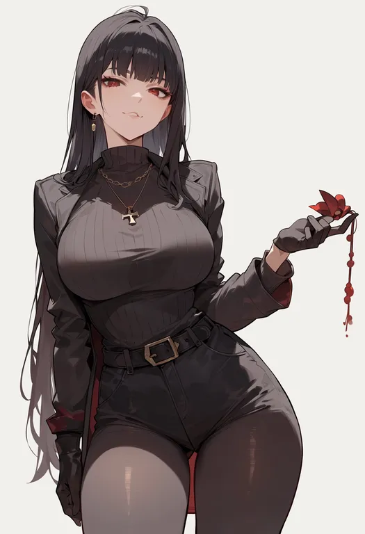 masterpiece, best quality, score_7, safe, jigoku shoujo, solo, simple background — by k3scat, made with ComfyUI