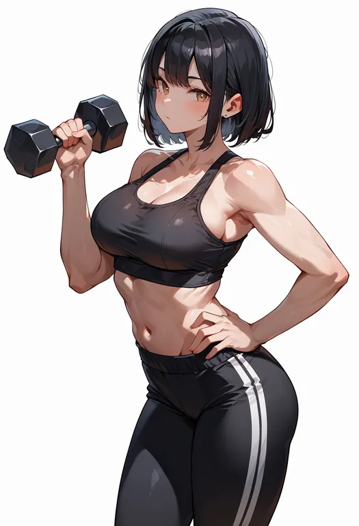 masterpiece, best quality, score_7, safe, dumbbell nan kilo moteru?, solo, simple background — by k3scat, made with ComfyUI