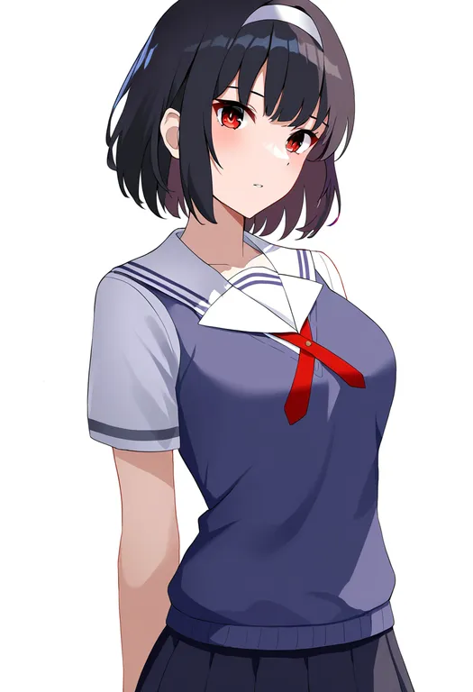 masterpiece, best quality, newest, absurdres, highres, safe, saenai_heroine_no_sodatekata, solo, simple_background — by k3scat, made with ComfyUI