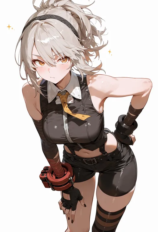 masterpiece, best quality, score_7, safe, god eater burst, solo, simple background — by k3scat, made with ComfyUI