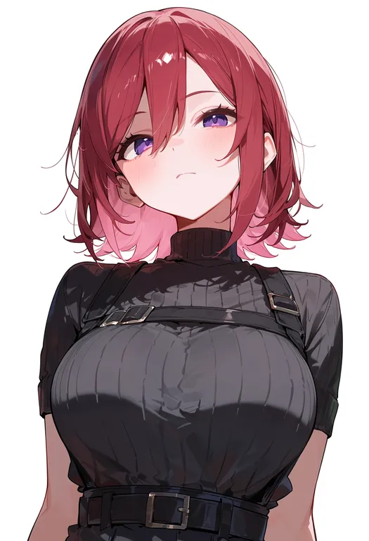 masterpiece, best quality, score_7, safe, kaname buccaneer, solo, upper body, simple background — by k3scat, made with ComfyUI