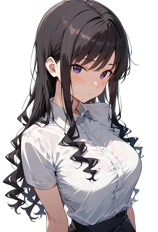 masterpiece, best quality, score_7, safe, morishima haruka, solo, upper body, simple background — by k3scat, made with ComfyUI