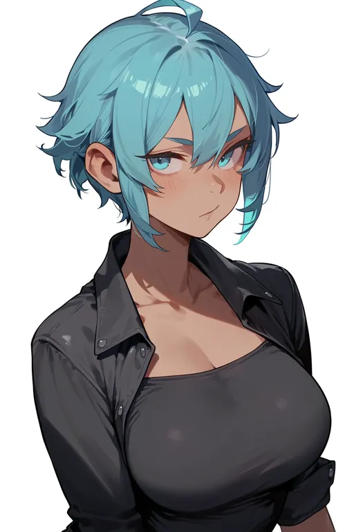 masterpiece, best quality, score_7, safe, bike-chan, solo, upper body, simple background — by k3scat, made with ComfyUI