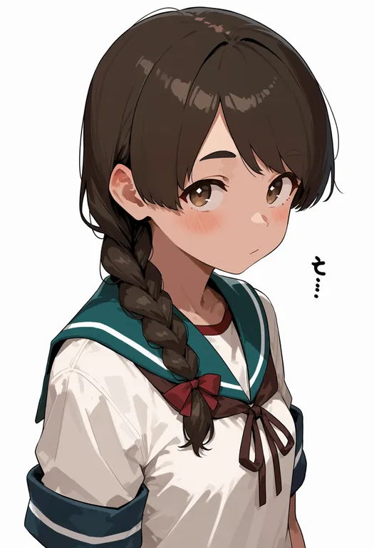 masterpiece, best quality, score_7, safe, uranami (kancolle), solo, upper body, simple background — by k3scat, made with ComfyUI