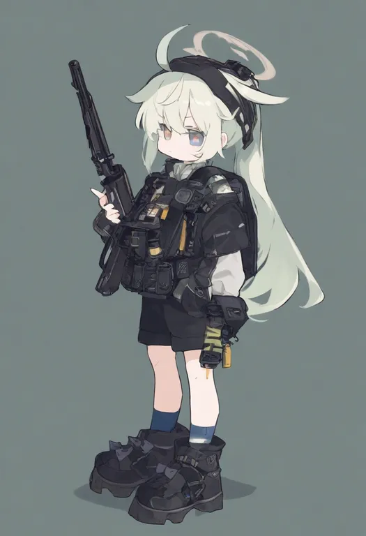 masterpiece, best quality, general, black shorts, 1girl, solo, simple background — by k3scat, made with ComfyUI