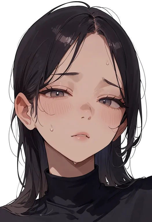 masterpiece, best quality, score_7, safe, raised eyebrows, 1girl, solo, portrait, simple background — by k3scat, made with ComfyUI