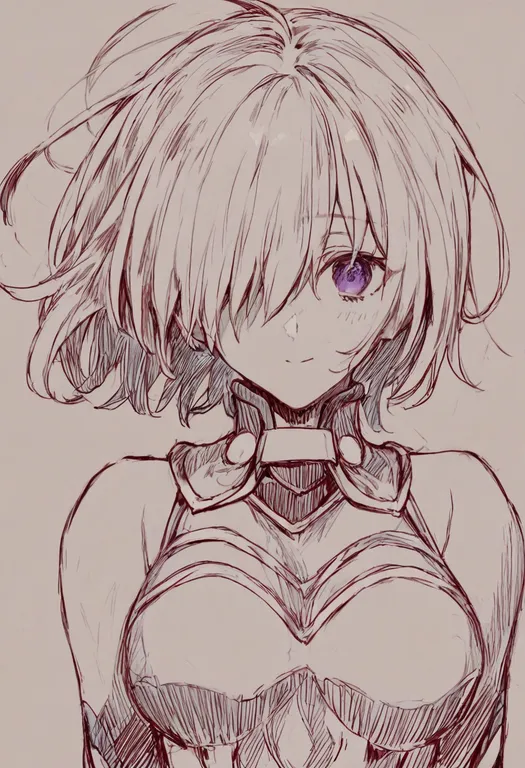 masterpiece, best quality, general, mash kyrielight, fate/grand order, solo, upper body, simple background — by k3scat, made with ComfyUI