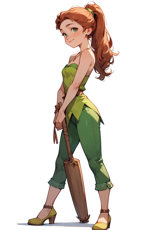 masterpiece, best quality, score_7, safe, walt disney's peter pan, solo, simple background — by k3scat, made with ComfyUI