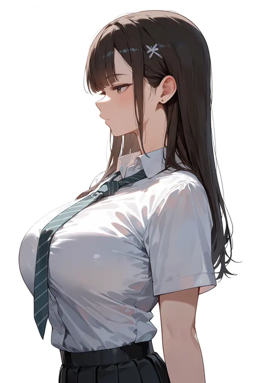 masterpiece, best quality, score_7, safe, momose rio, solo, upper body, simple background — by k3scat, made with ComfyUI