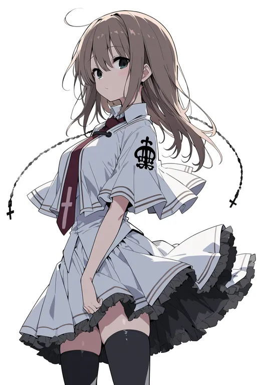 masterpiece, best quality, score_7, safe, subarashiki hibi, solo, simple background — by k3scat, made with ComfyUI