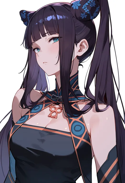 masterpiece, best quality, score_7, safe, yang guifei (fate), solo, upper body, simple background — by k3scat, made with ComfyUI